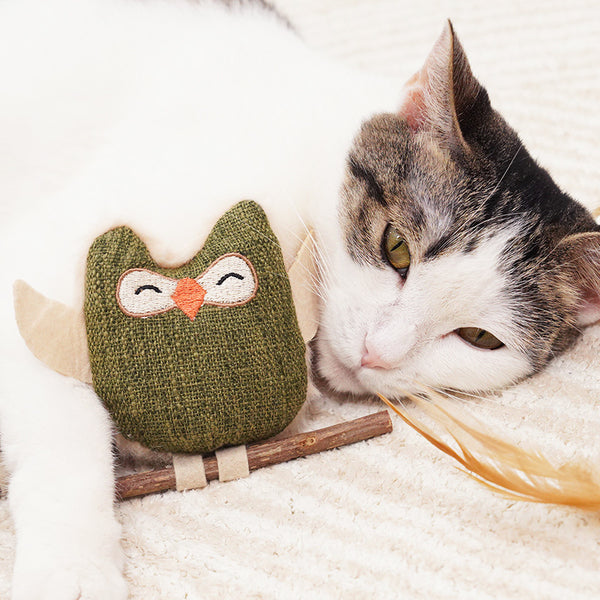 Interactive Chew Toy with Catnip & Feathers